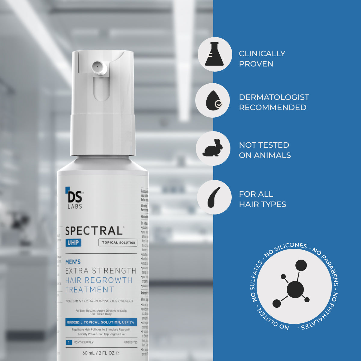 Spectral.UHP 3 Month Supply | Extra Strength Hair Regrowth Treatment with Minoxidil 5%