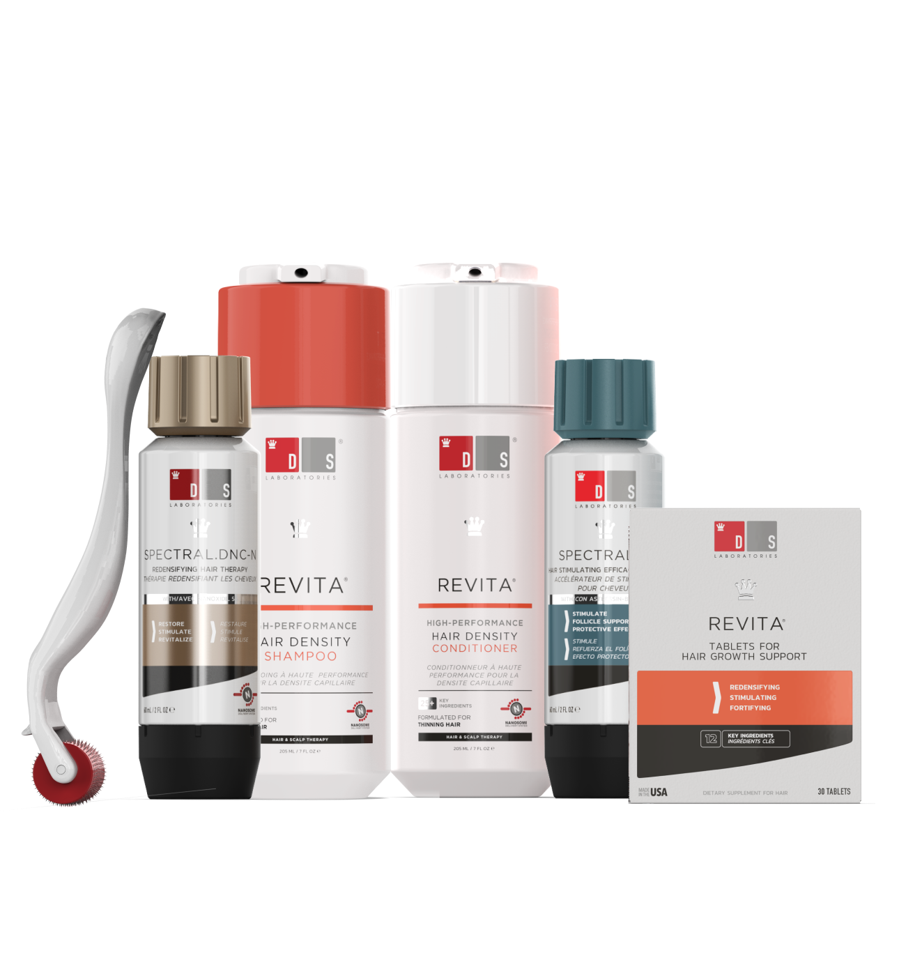 Complete Hair Density Kit | Revita Shampoo/Conditioner + DNC-N + F7 + Tablets + Stimuroller 0.5